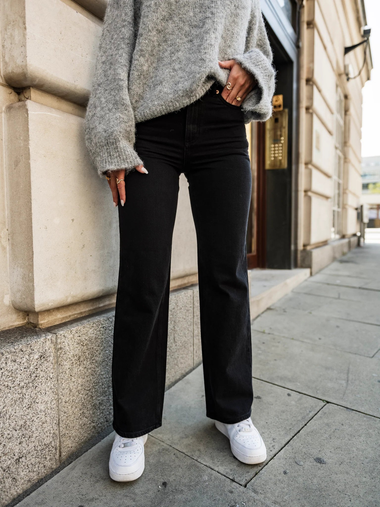 VMTESSA Wide Jeans - Black